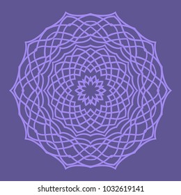 Decorative Cicle Floral Vector Shapes. Flower purple mandala. Vector illustration for design