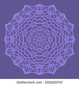 Decorative Cicle Floral Vector Shapes. Flower purple mandala. Vector illustration for design