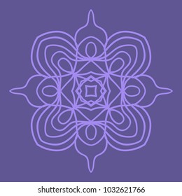 Decorative Cicle Floral Vector Shapes. Flower purple mandala. Vector illustration for design