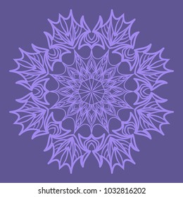 Decorative Cicle Floral Vector Shapes. Flower purple mandala. Vector illustration for design