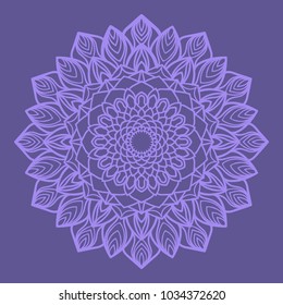 Decorative Cicle Floral Vector Shapes. Flower purple mandala. Vector illustration for design