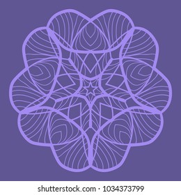 Decorative Cicle Floral Vector Shapes. Flower purple mandala. Vector illustration for design