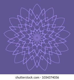 Decorative Cicle Floral Vector Shapes. Flower purple mandala. Vector illustration for design