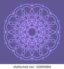 Decorative Cicle Floral Vector Shapes. Flower purple mandala. Vector illustration for design