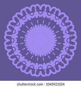 Decorative Cicle Floral Vector Shapes. Flower purple mandala. Vector illustration for design