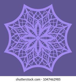 Decorative Cicle Floral Vector Shapes. Flower purple mandala. Vector illustration for design