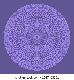Decorative Cicle Floral Vector Shapes. Flower purple mandala. Vector illustration for design