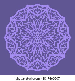 Decorative Cicle Floral Vector Shapes. Flower purple mandala. Vector illustration for design