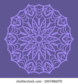 Decorative Cicle Floral Vector Shapes. Flower purple mandala. Vector illustration for design