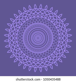 Decorative Cicle Floral Vector Shapes. Flower purple mandala. Vector illustration for design