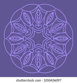 Decorative Cicle Floral Vector Shapes. Flower purple mandala. Vector illustration for design