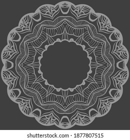 Decorative Cicle Ornament. Floral Design. Vector Illustration.