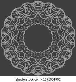 Decorative Cicle Ornament. Floral Design. Vector Illustration.