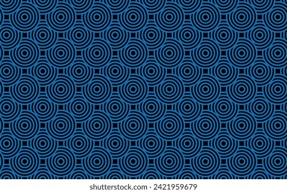 decorative circle blue color seamless pattern