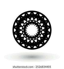 decorative circle design decoration black element isolated on white background border pattern vector illustration