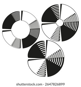 Decorative circle elements. Abstract geometric pattern. Fan like Vector. Radial graphic illustration.