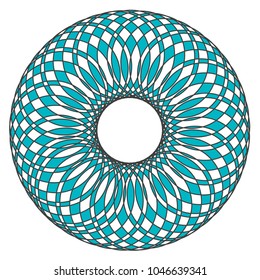 Decorative circle in the form of a donut. 3D. Art from the lines. Vector illustration.