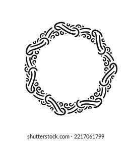 Dekorative Circle Frame Art Deco Elegante Vektorgrafik für Elementdesign im östlichen Stil Blumenrahmen Elsässer Illustration auf weißem Hintergrund.