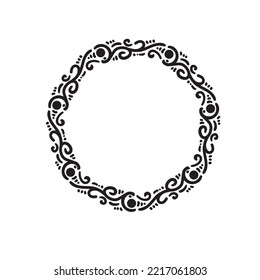 Decorativo cuadro de círculo art deco Elegante vector para el diseño de elementos en estilo oriental Borde floral Ilustración de encaje sobre fondo blanco.