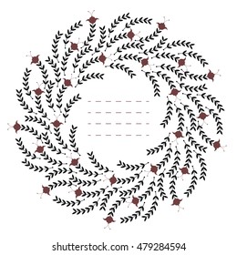 Decorative circle frame with elegant flowers and leaves isolated on white background can be used for greeting card, anniversary, invitation, cover and more creative designs.