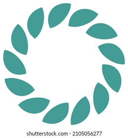 Decorative circle frame with green leaves Vector Illustration Design element Isolated on white background