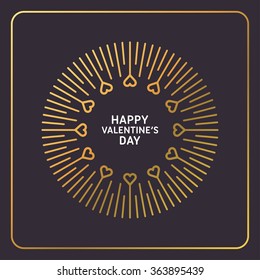 Decorative Circle Frame with Hearts. Happy Valentines Day Celebration. Vector Design Elements for Greeting Card