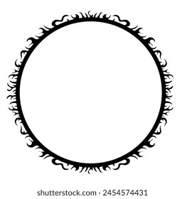 Decorative circle frame. Retro Neo tribal baroque ornament. Vector design element