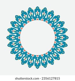 Decorative circle frame. Rounded ring with ornate ornament in oriental and arabic style antique disk with patterned vector ornament.