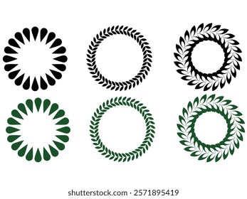 Decorative circle frame template design set of round border in unique pattern. Circle frame detail vector design set. Simple ornament design for labels, covers, invitation cards, profile picture.