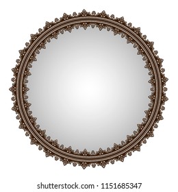 decorative circle frame in vintage style with beautiful filigree and retro border for premium invitation card, luxury postcard, ornament vector