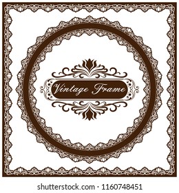 decorative circle frame in vintage style with beautiful filigree and retro border for premium invitation card, luxury postcard, ornament vector