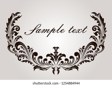 decorative circle frame in vintage style with beautiful filigree and retro border for premium invitation or wedding card on ancient background, luxury postcard, ornament vector