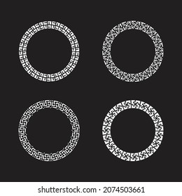 Decorative circle frames set. Creative design.
