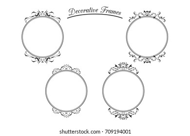 Decorative Circle Frames.Design Element Vector Illustration.