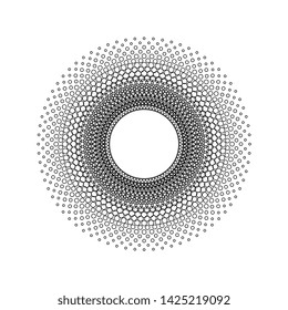 Decorative circle line art, Abstract round frame background template