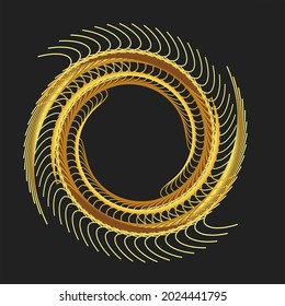 Decorative circle ornament frame for designs with floral ornaments. abstract