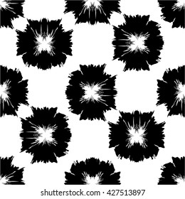 Decorative circle pattern in black and white, blur, seamless vector background.