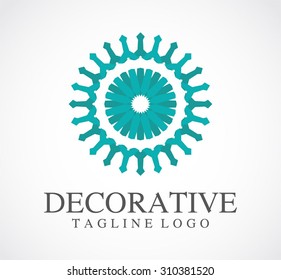 Decorative circle round ornament abstract vector logo design template creative art business icon company identity symbol concept