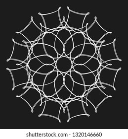 Decorative circled line art frames. Elegant vector element in Eastern style, place for text. Golden outline floral border for invitations and greeting cards and tattoo.