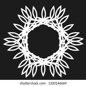 Decorative circled line art frames. Elegant vector element in Eastern style, place for text. Golden outline floral border for invitations and greeting cards and tattoo.