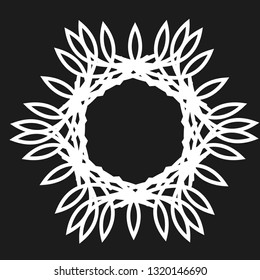 Decorative circled line art frames. Elegant vector element in Eastern style, place for text. Golden outline floral border for invitations and greeting cards and tattoo.