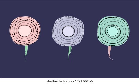 Decorative circles on a dark background