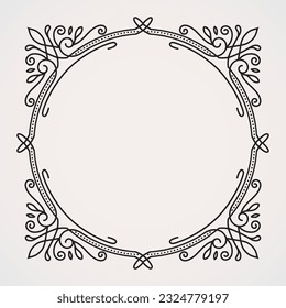 Decorative circles vector borders vintage theme. suitable for , photos, quotes, flayer
