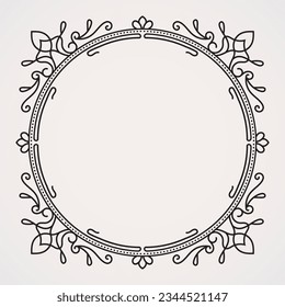 Los círculos decorativos bordean el tema vintage. adecuado para , fotos, citas, capas