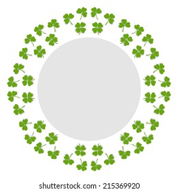 Decorative circular background with clover and place for text