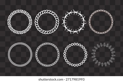 Colección de marco de borde circular decorativo