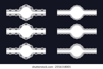 Decorative Circular Border Frame Design with Elegant Vintage Lace vector Design 