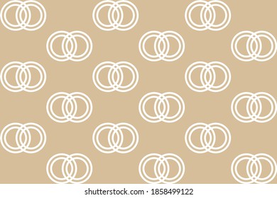 Decorative circular chain pattern on beige background.EPS10 Illustration.