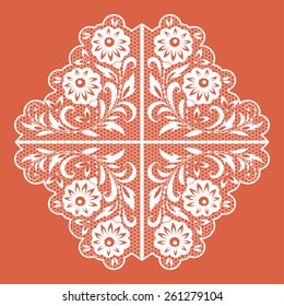 Decorative circular floral lace pattern for your design