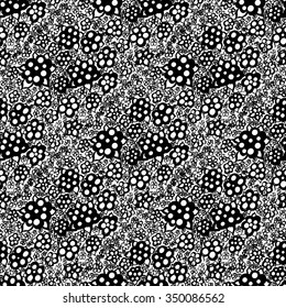 Decorative circular flowers. Wallpaper textile seamless pattern.